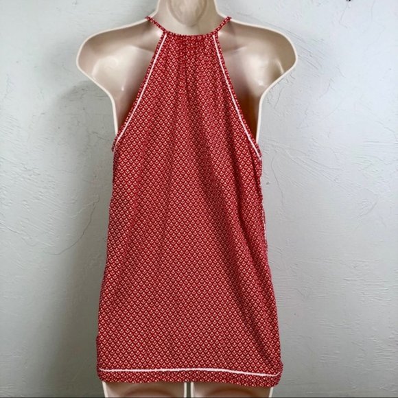 Joe Fresh Red White Boho Style Racerback Top - Picture 2 of 16